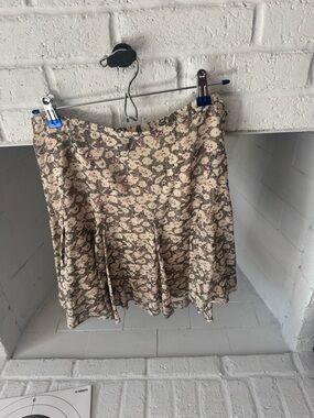 Women's Floral A-Line Skirt - Beige Floral